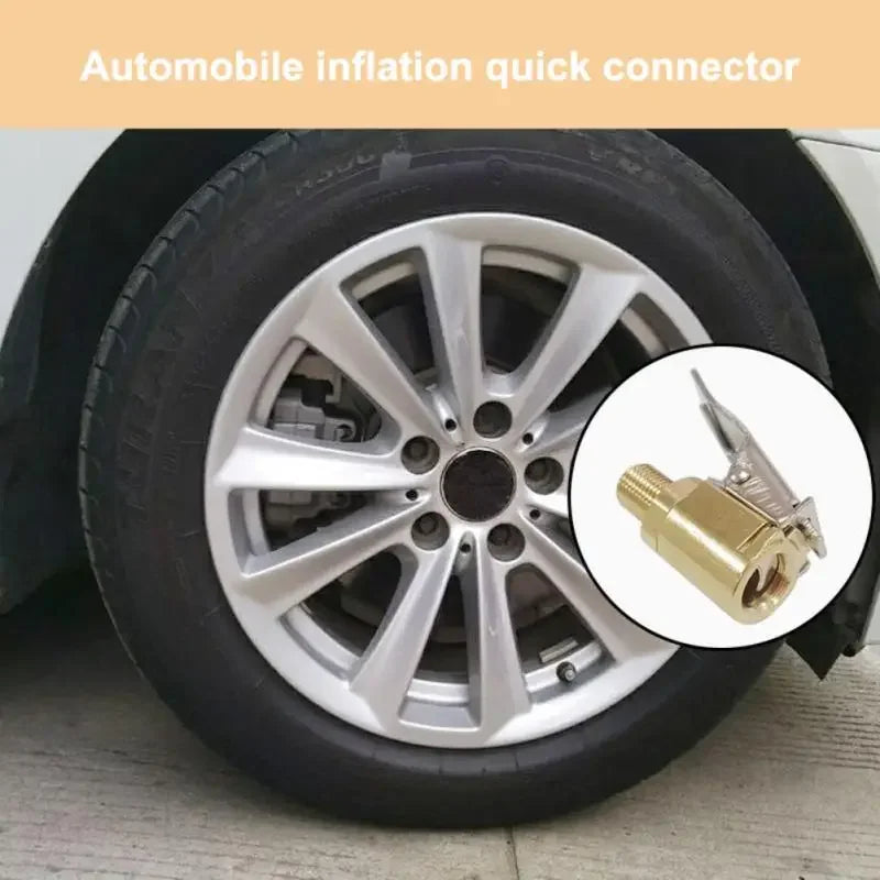 Brass Tire Inflator Air Chuck Pump Connector for Car and Bike