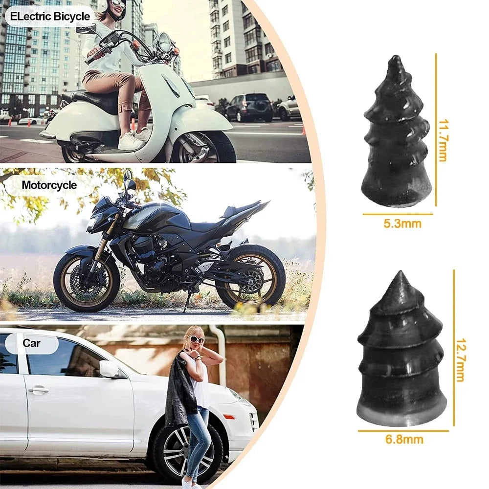 Quick Tire Puncture Repair Rubber Nails for Car and Motorcycle - 7