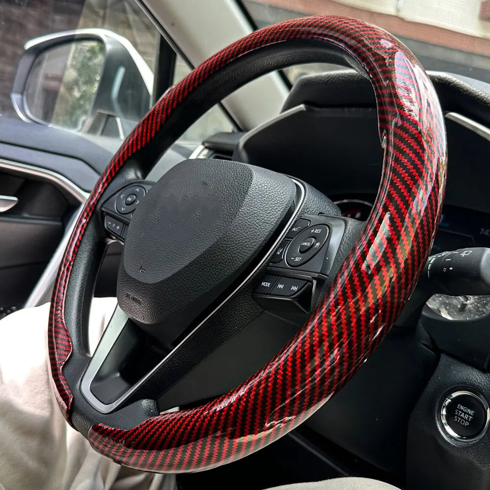 Universal Carbon Fiber Texture Car Steering Wheel Cover