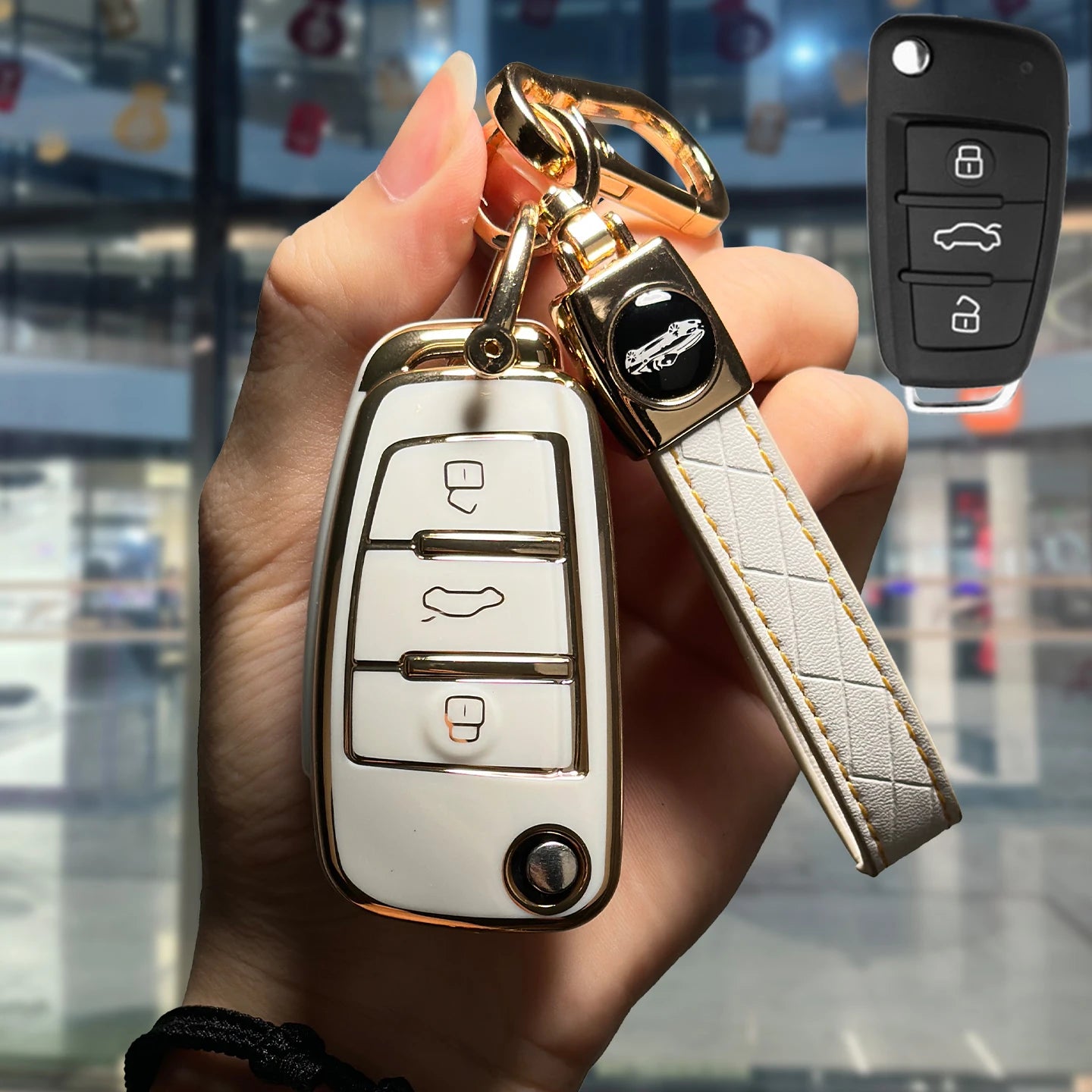 Protective TPU Flip Key Fob Cover for Audi - 4