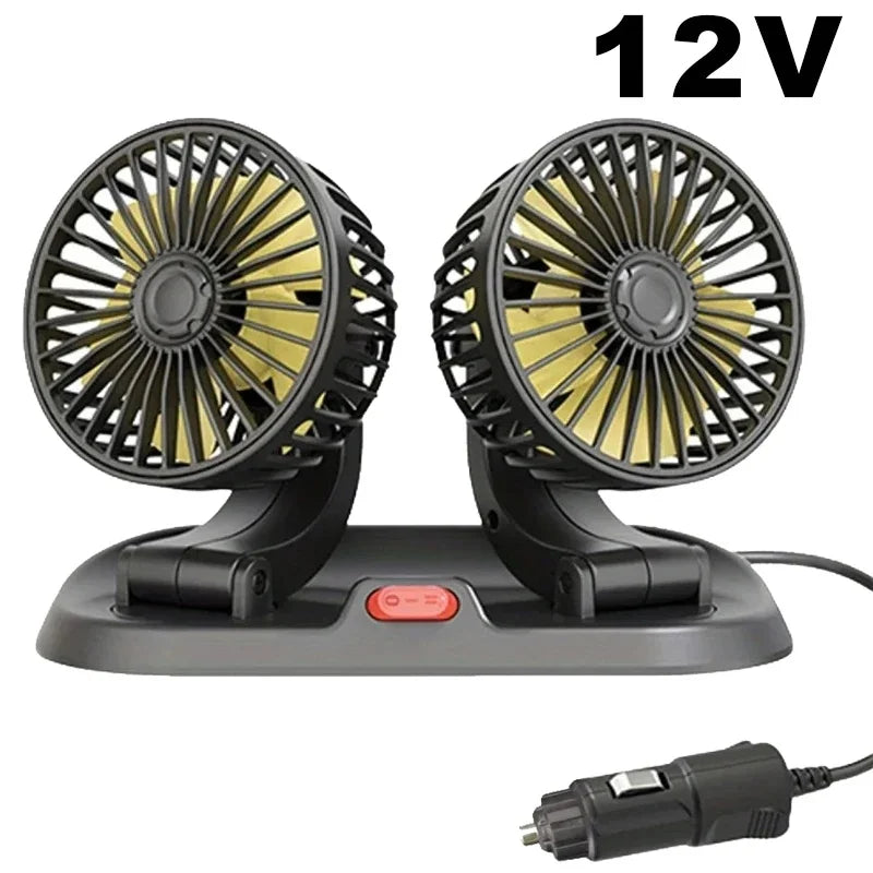 3-Head Adjustable Car Cooling Fan for Dashboard