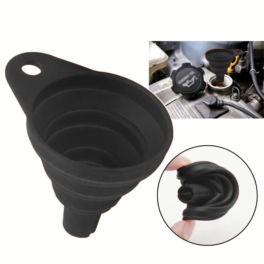Portable Foldable Silicone Funnel for Car Oil and Fluid Changes - 6