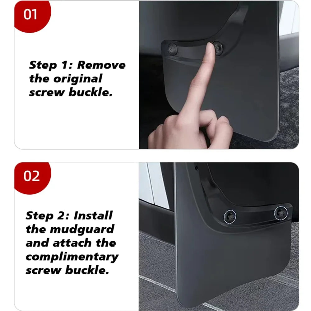 TPE Mud Flaps Splash Guards for Model Y 2020-2026