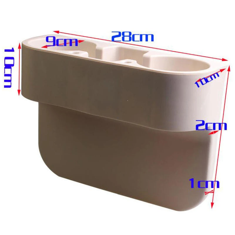 Leather Car Seat Gap Organizer and Dual Cup Holder - 5