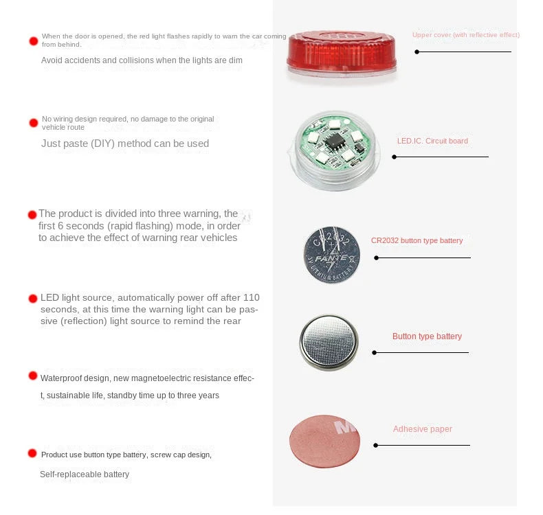 Wireless LED Car Door Anti-Collision Warning Light
