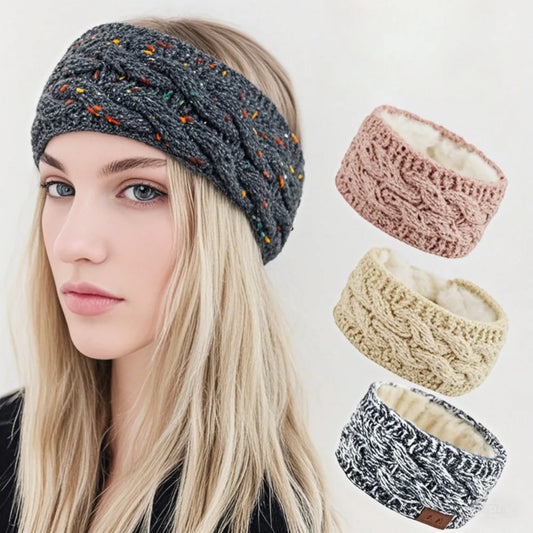 Women's Knitted Winter Headband Warm Thermal Ear Warmer Yoga Hairband