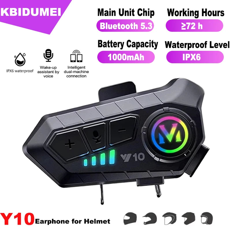 Wireless Bluetooth Motorcycle Helmet Headset with Noise Reduction - 1
