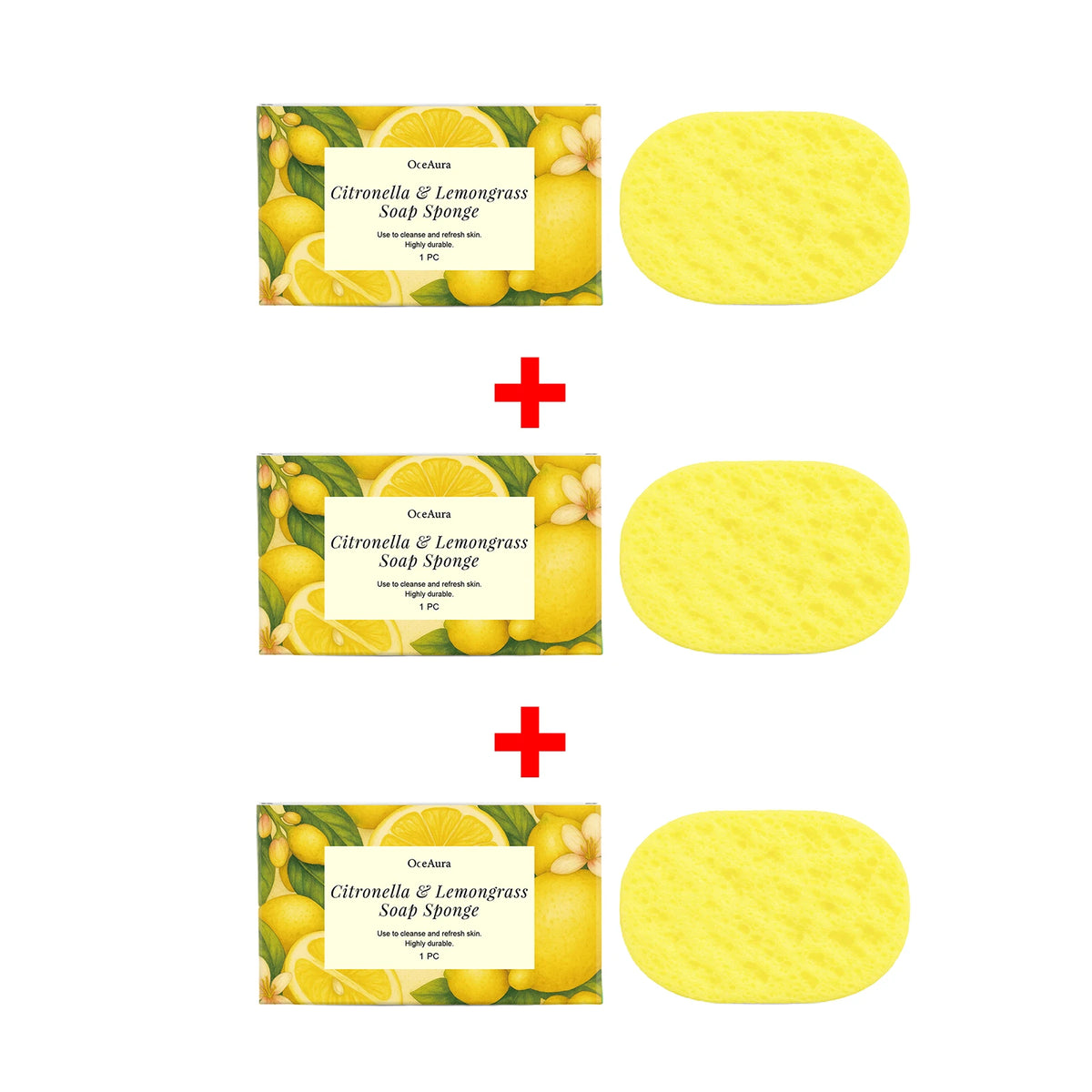 Exfoliating Lemongrass Bath Sponge for Daily Body Cleansing