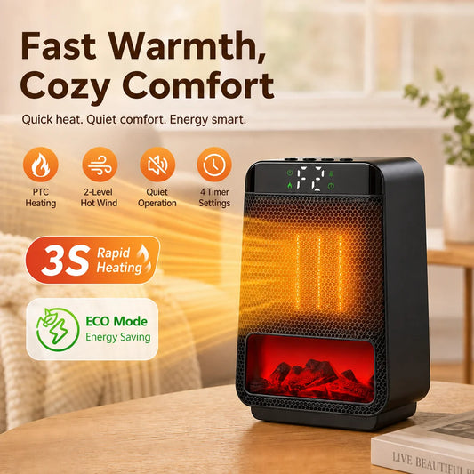 Portable PTC Ceramic Desktop Electric Heater with LED Display