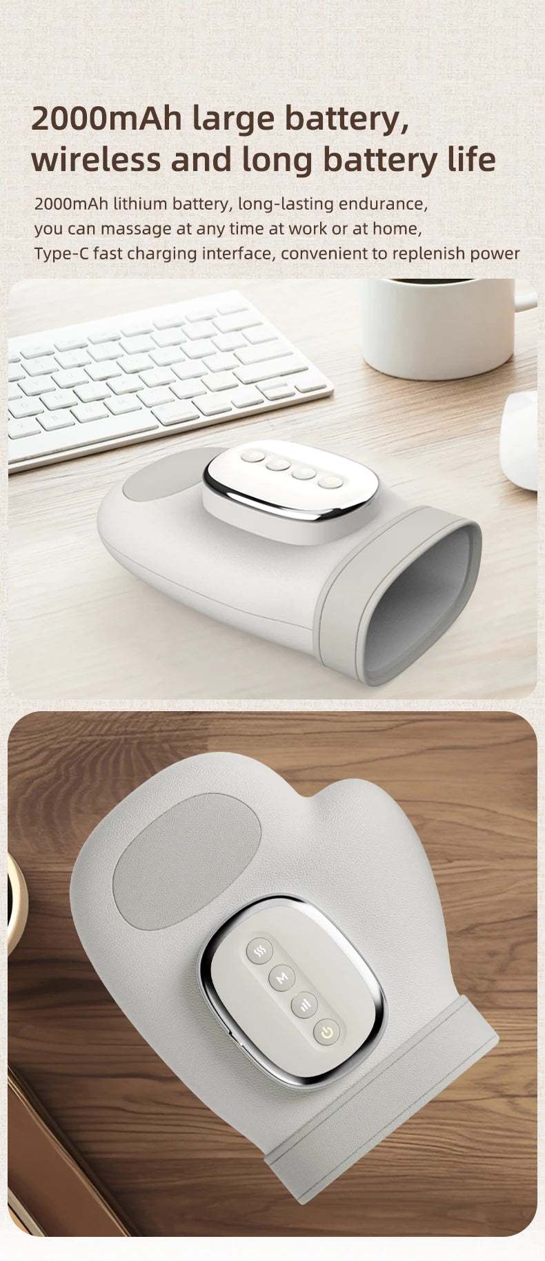 Wireless Hand and Wrist Compression Massager with Heat - 15