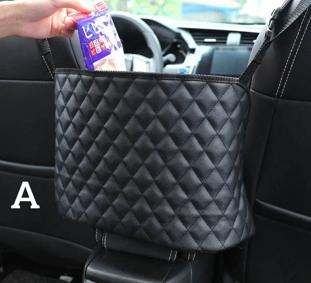 PU Leather Car Seat Back Storage Organizer Bag