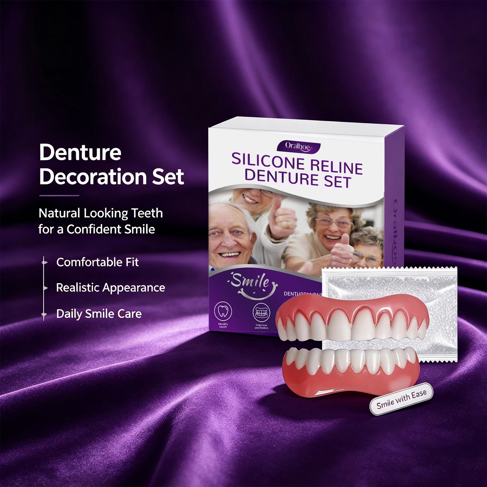 Cosmetic Silicone Denture Set for Natural Smile - 3