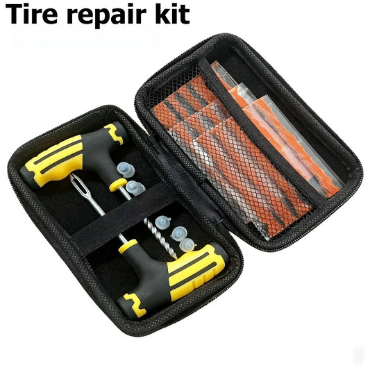 Emergency Tire Repair Kit with T-Handle Tools and Storage Case