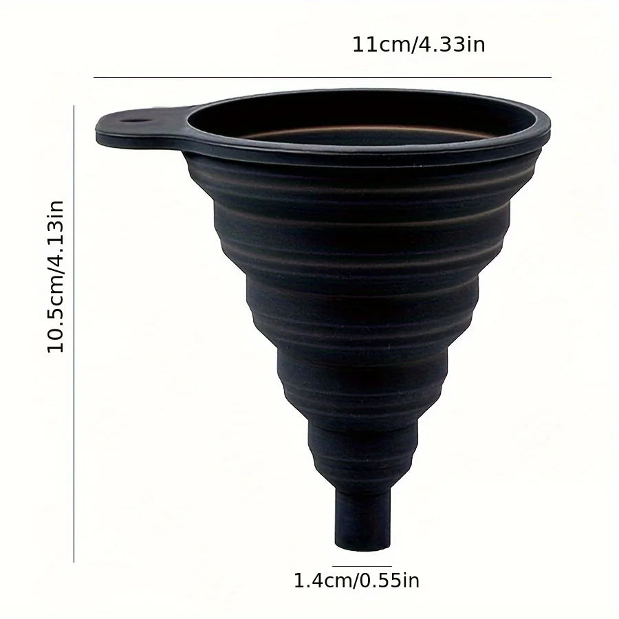 Portable Foldable Silicone Funnel for Car Oil and Fluid Changes - 4