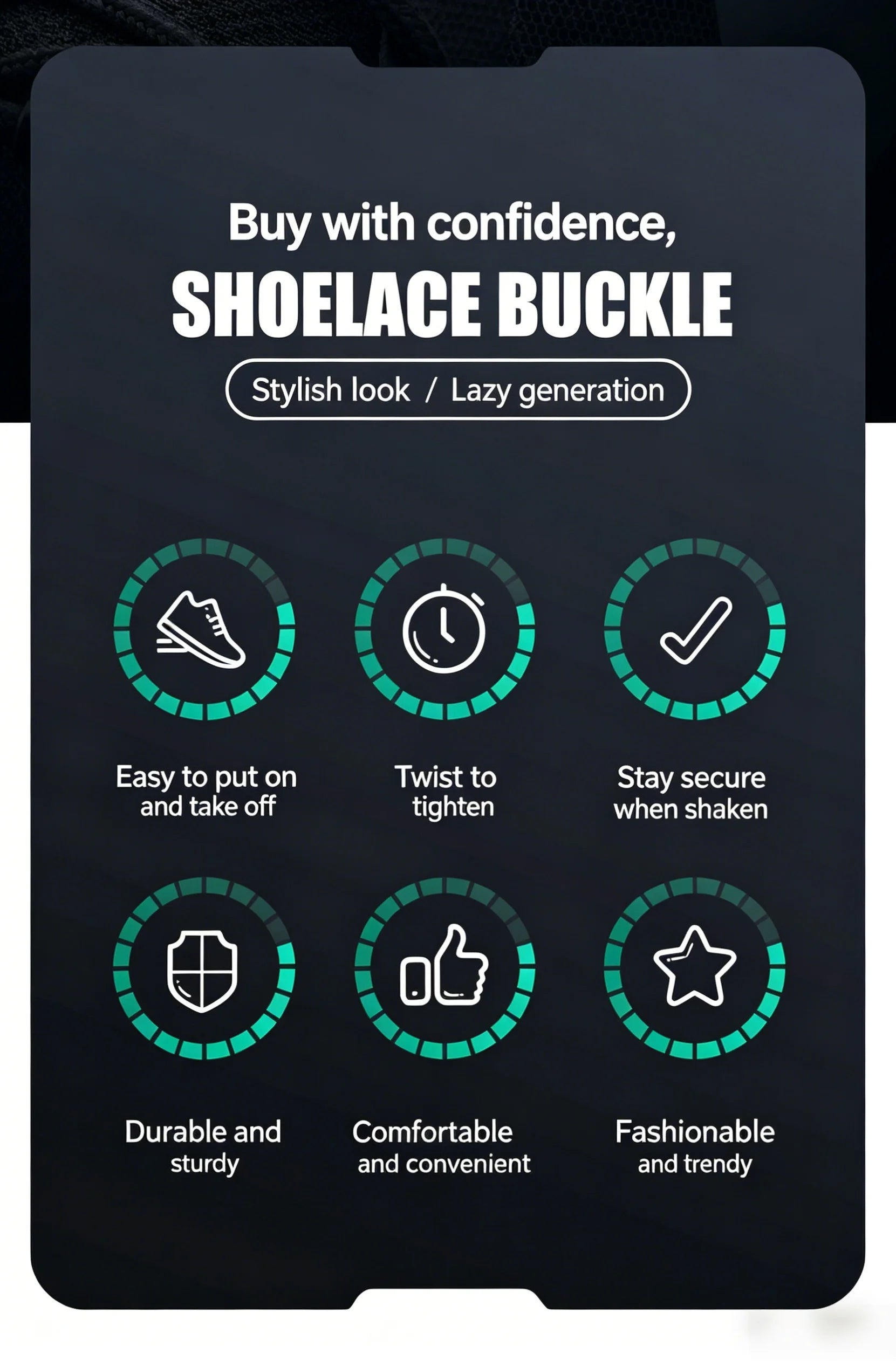 Quick-Release Swivel Dial No-Tie Shoelaces for Sneakers - 7