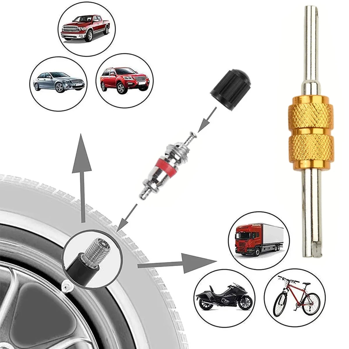 33-Piece Universal Tire Valve Repair and Core Removal Tool Kit - 11