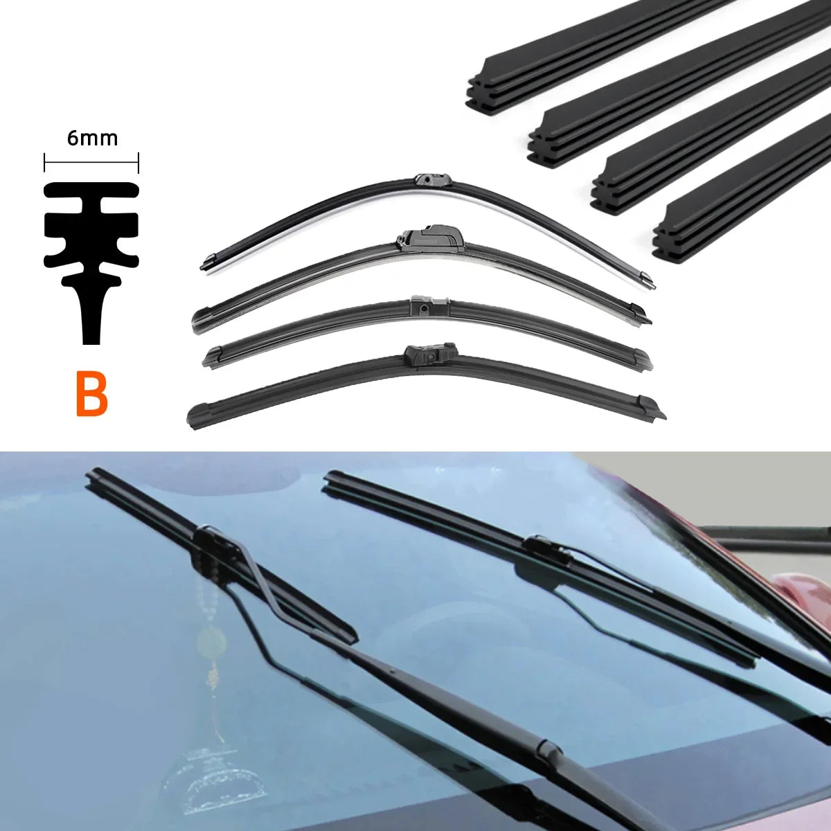 Universal Car Wiper Blade Rubber Refill Strip - 17