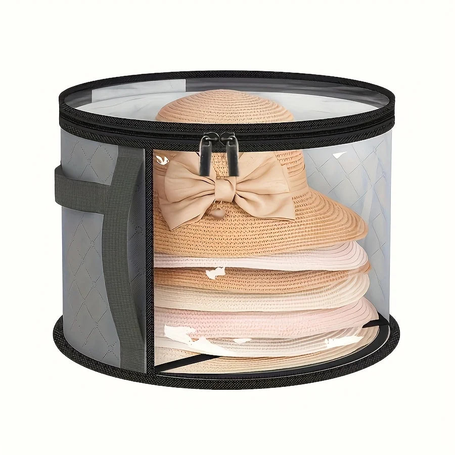 Extra-Large Foldable Hat Storage Box with Clear Viewing Window