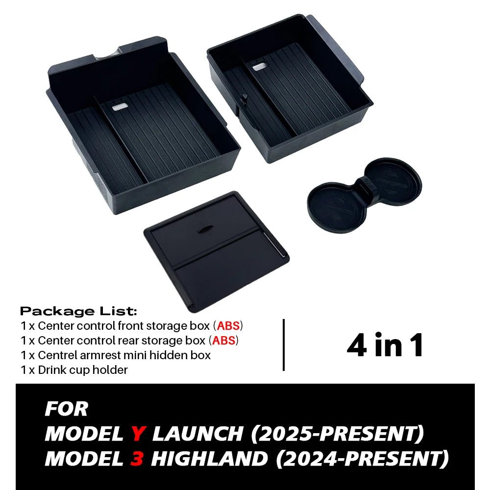 Center Console Storage Organizer for Tesla Model 3 Highland and Model Y