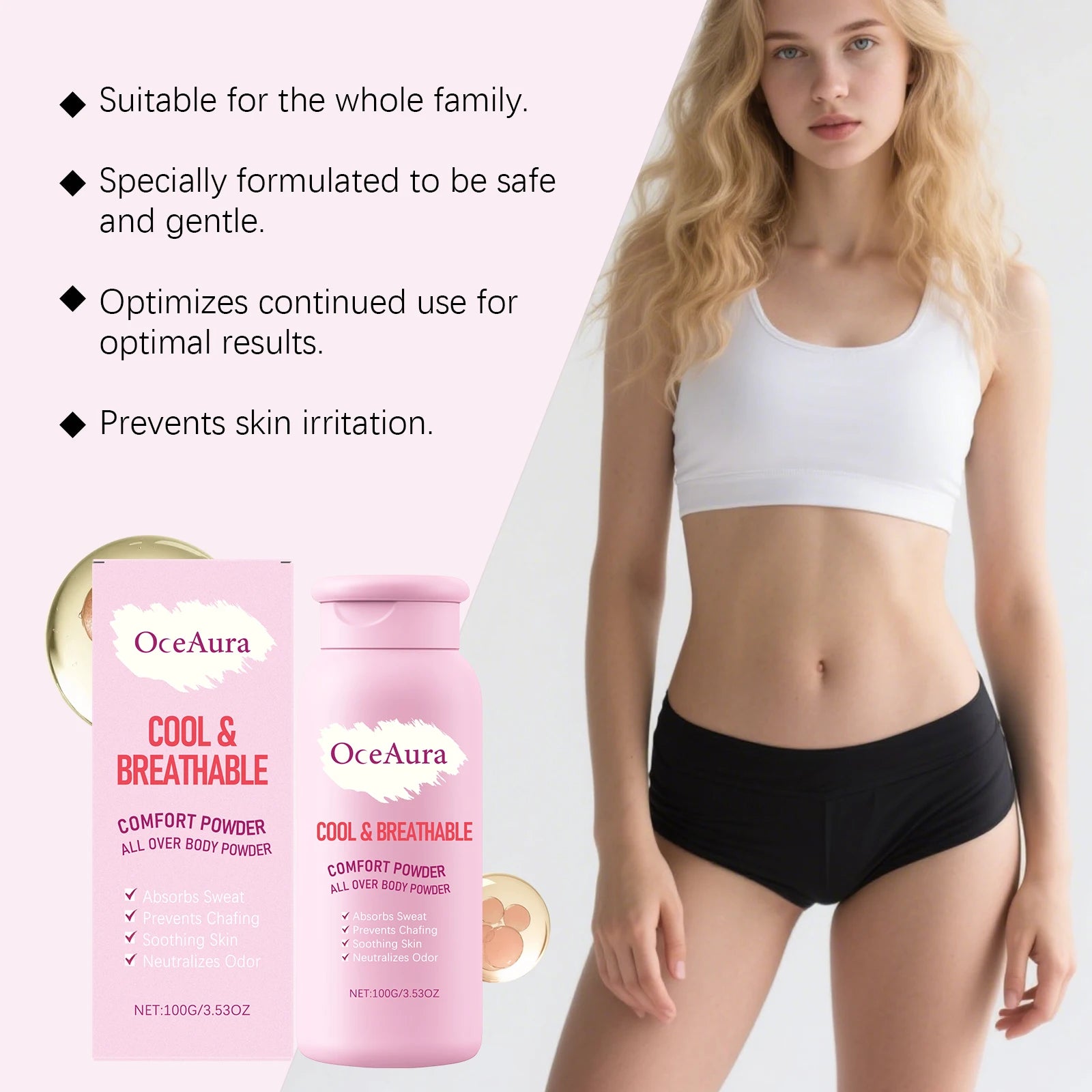 Cooling Sweat-Absorbing Body Powder for Anti-Chafing Comfort - 13
