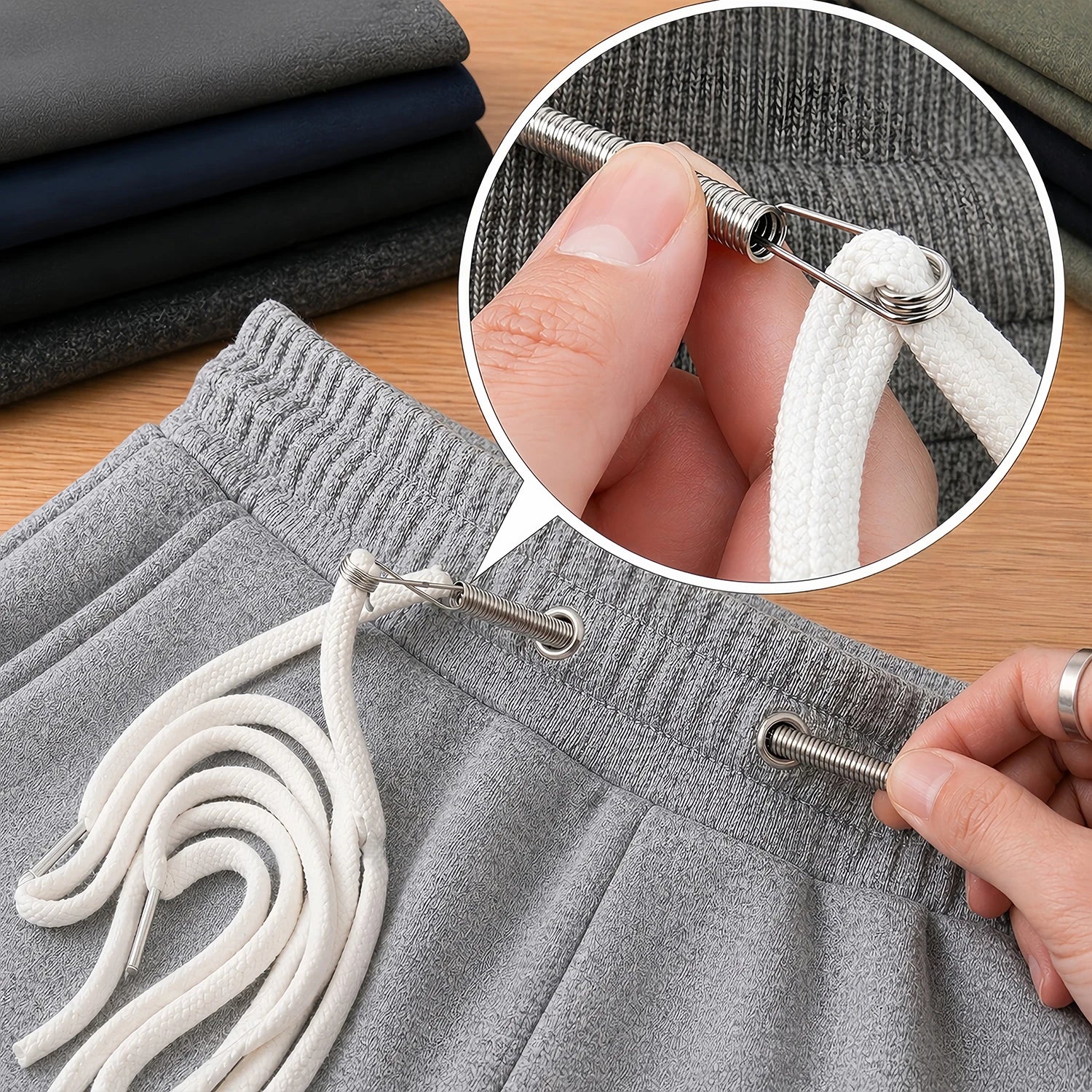 Flexible Spring Drawstring Threader for Clothing and Sewing - 1