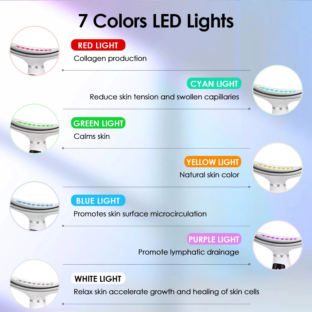 LED Face and Neck Skin Tightening Massage Device