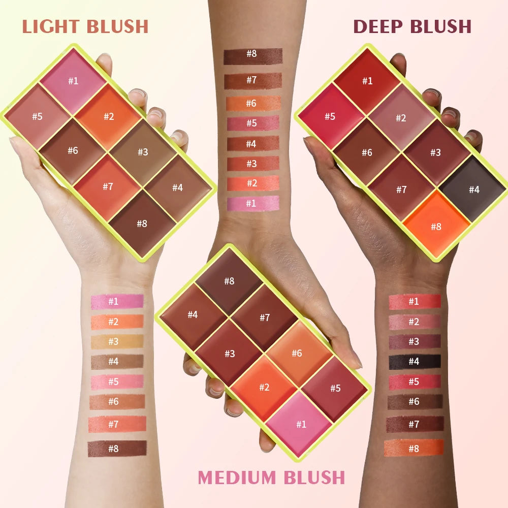 8-Color Cream Highlighter and Contour Palette - 10