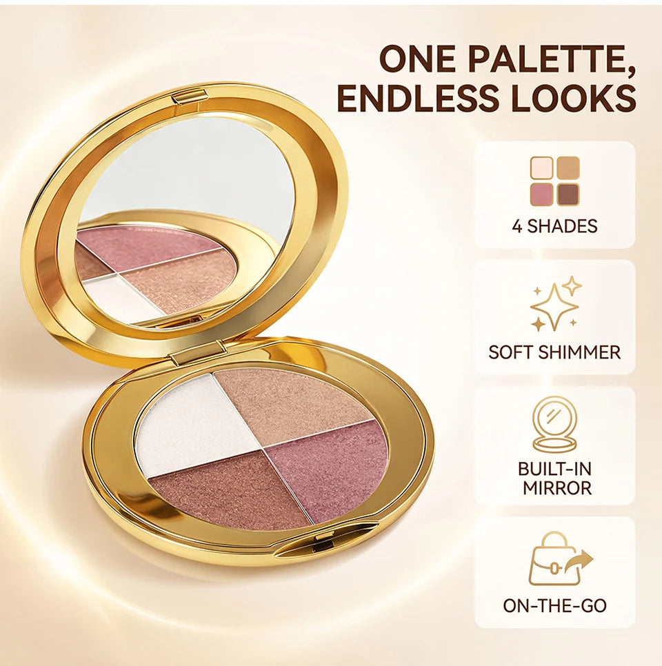4-Color Shimmering Highlighting and Contouring Face Palette