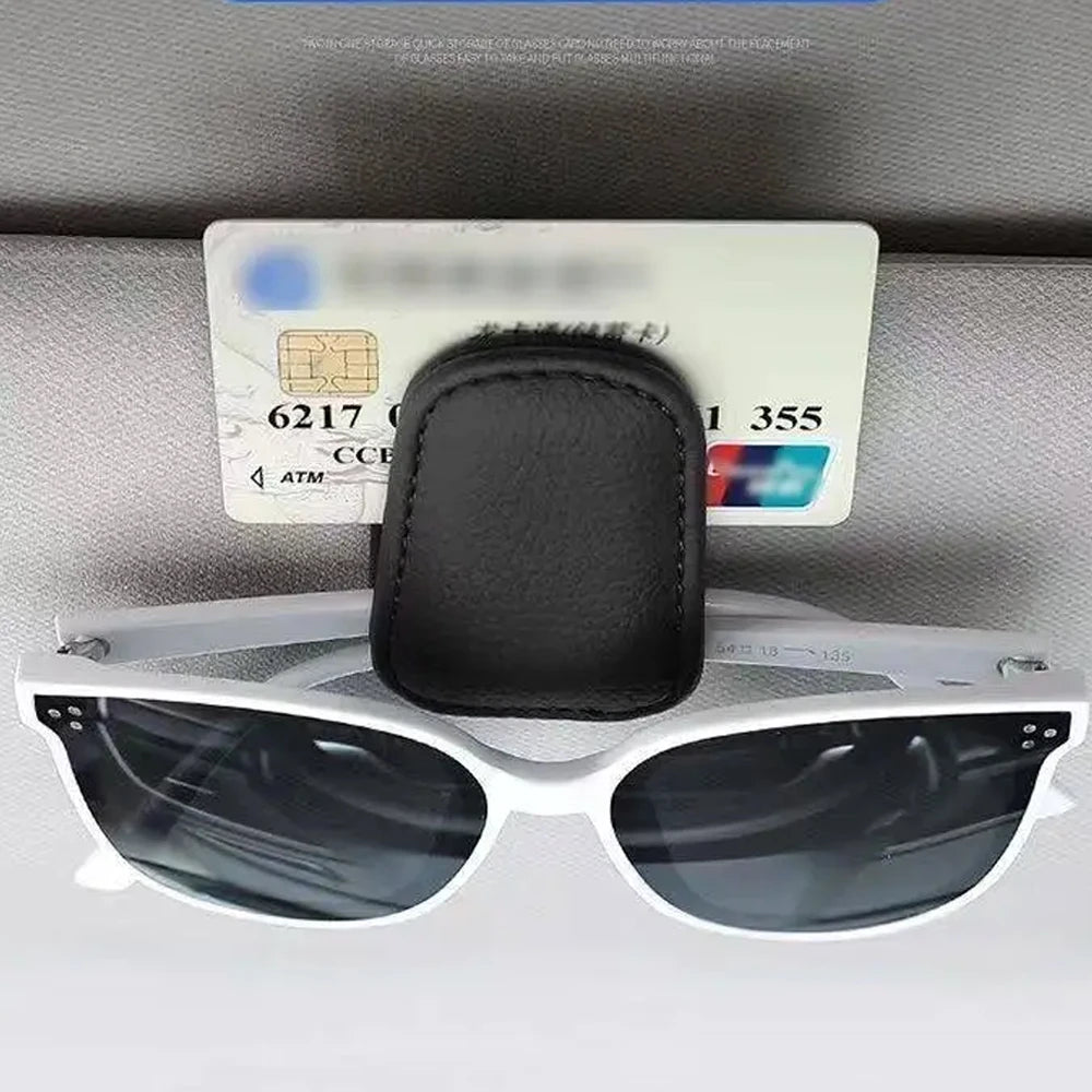Magnetic Leather Car Visor Sunglasses Holder Clip - 6