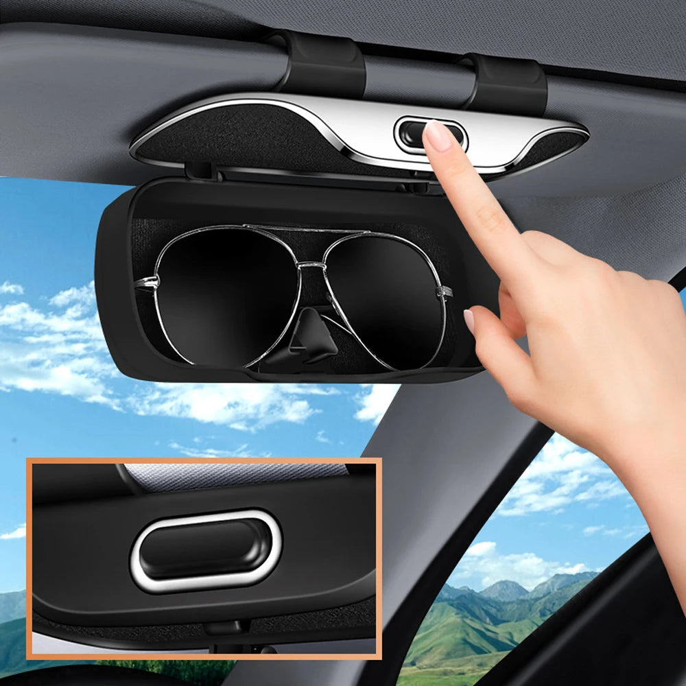 Press-Type Car Sun Visor Eyeglasses Storage Case