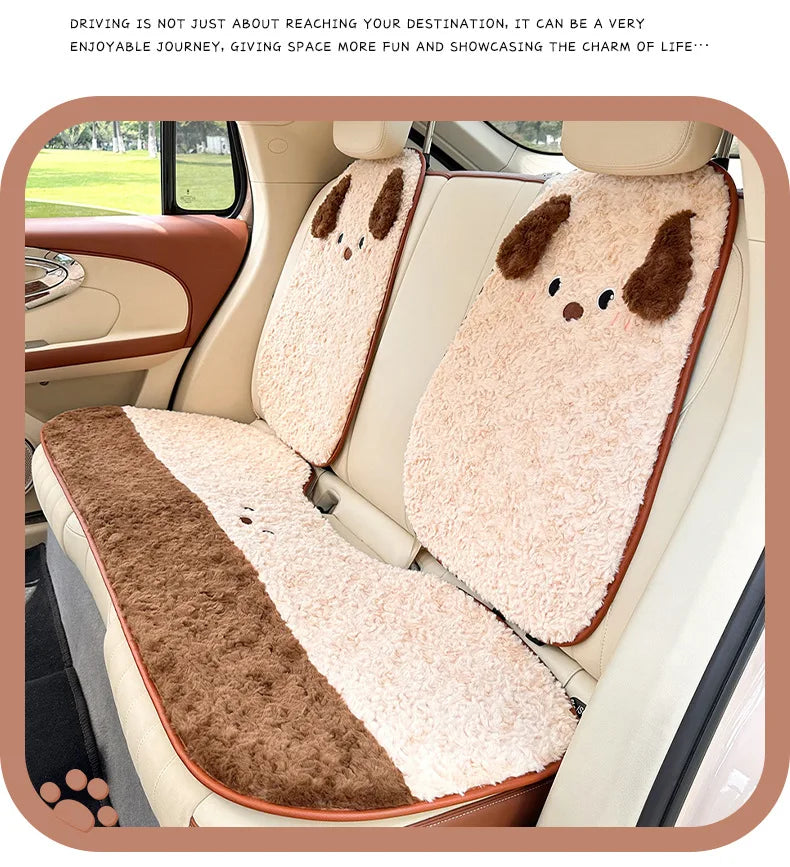 Cute Cartoon Animal Plush Car Seat Cushion and Pillow Set