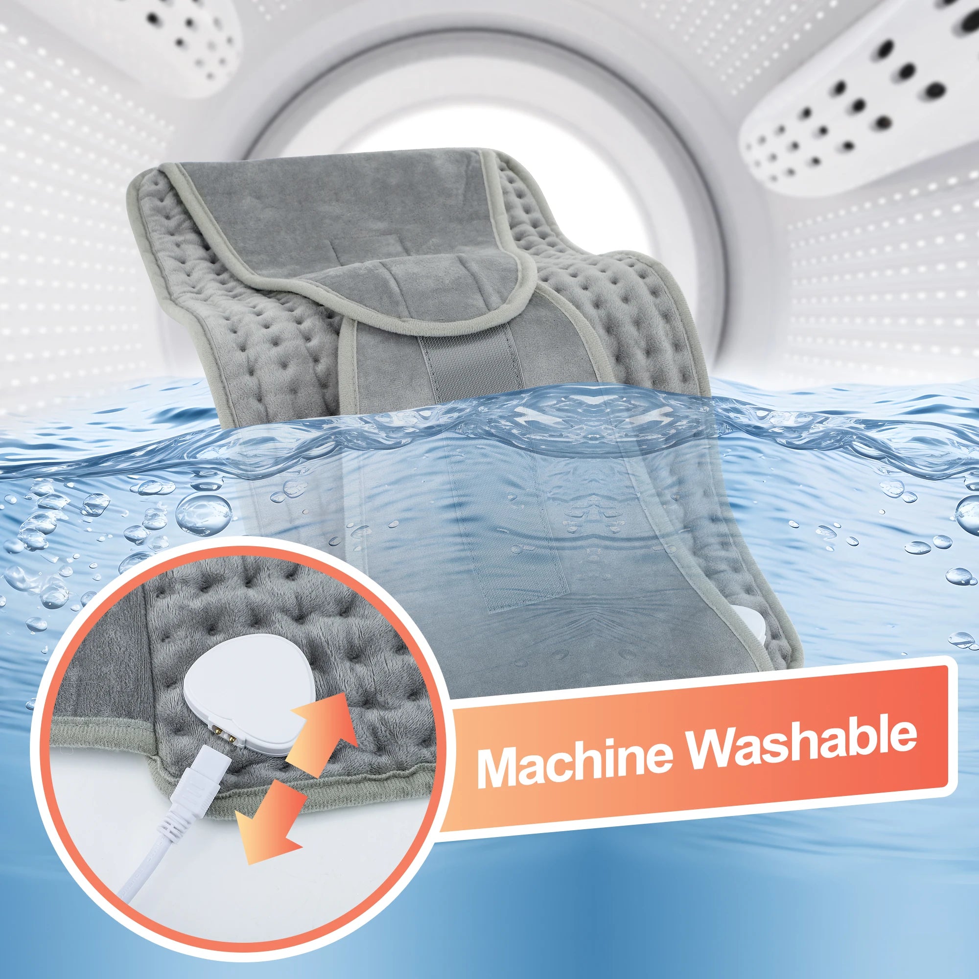 Electric Heating Pad Wrap for Back and Abdomen Pain Relief - 12