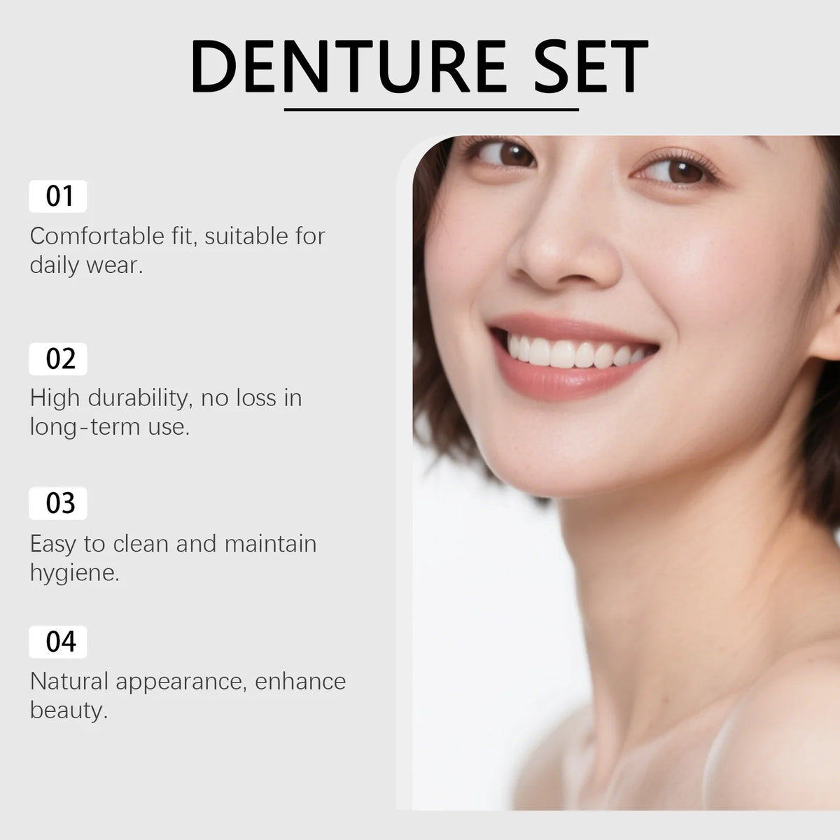 Comfortable Silicone Cosmetic Smile Enhancer Dentures
