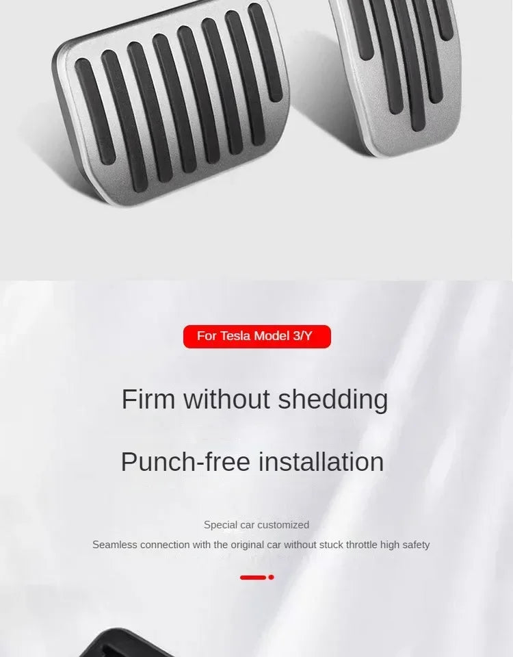Aluminum Non-Slip Pedal Cover Set for Tesla Model 3 and Model Y