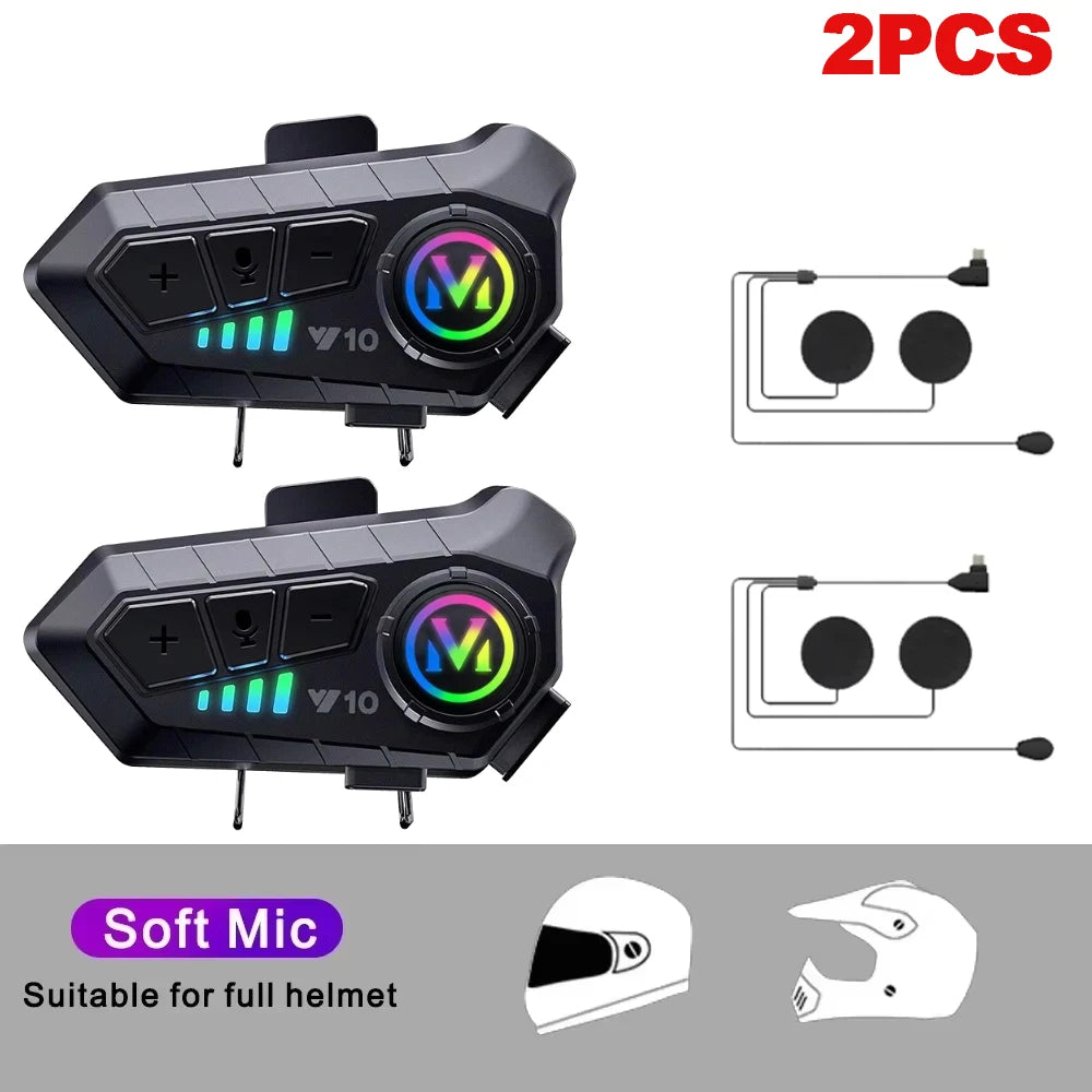 Wireless Bluetooth Motorcycle Helmet Headset with Noise Reduction