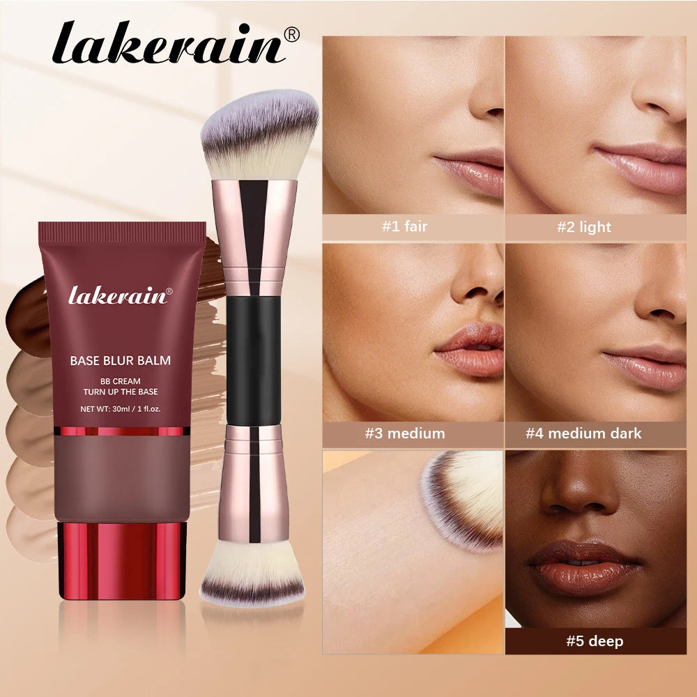 Matte Foundation Balm and Dual-Ended Makeup Brush Set
