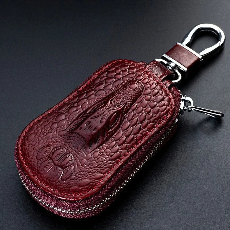 Leather Car Key Case with Waist Clip
