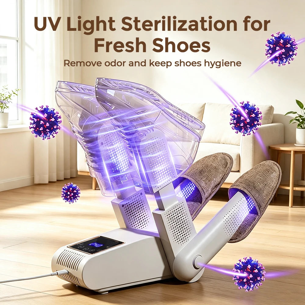Foldable 4-Tube Shoe and Boot Dryer with UV Sterilization - 3