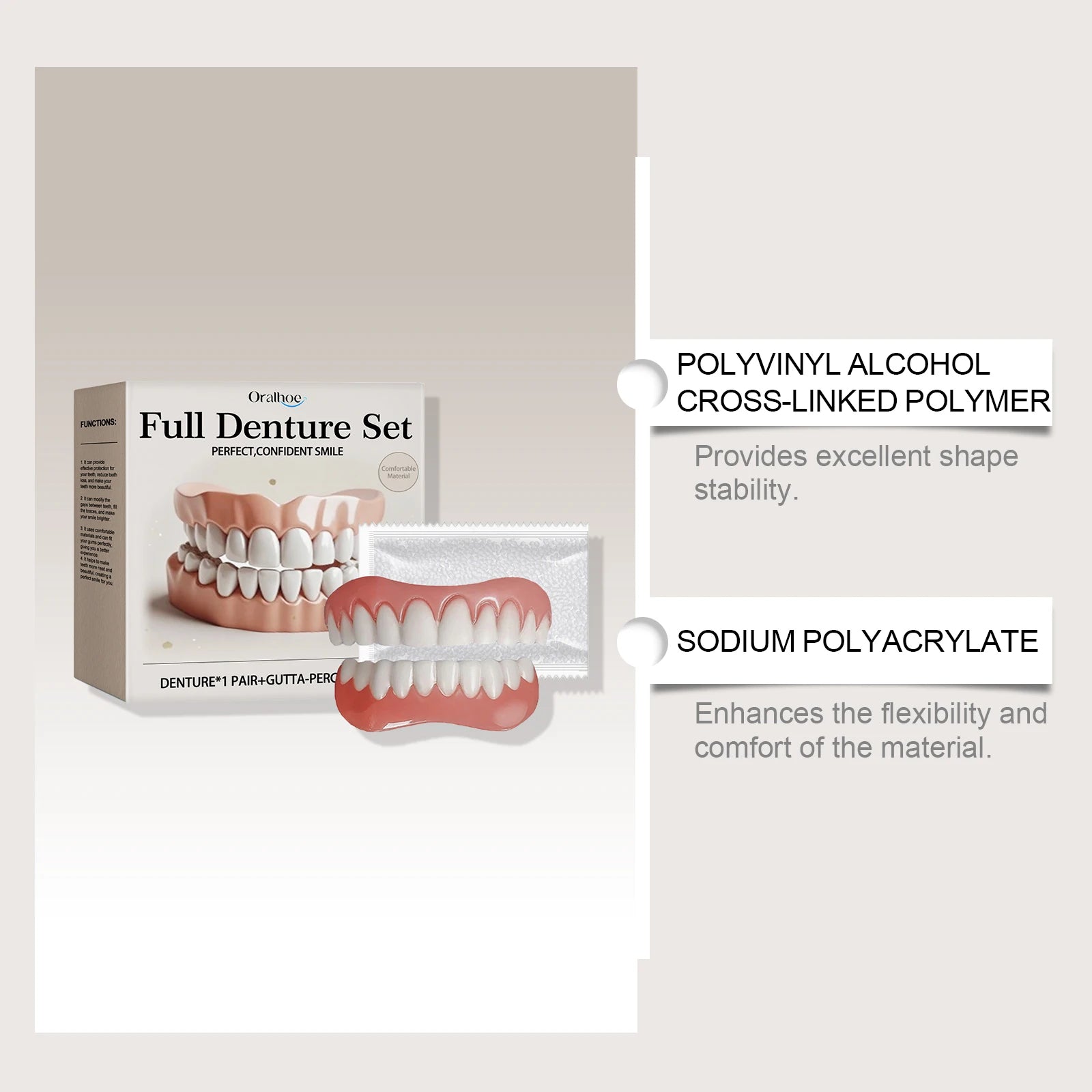 Comfortable Silicone Cosmetic Dentures for Instant Smile Restoration - 12