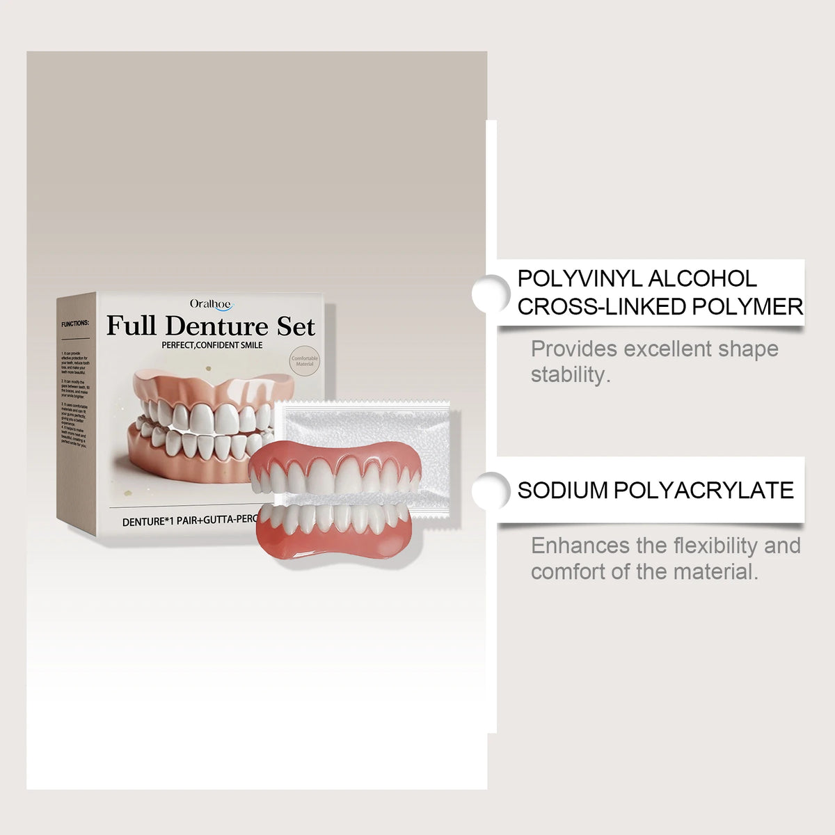 Comfortable Silicone Cosmetic Dentures for Instant Smile Restoration