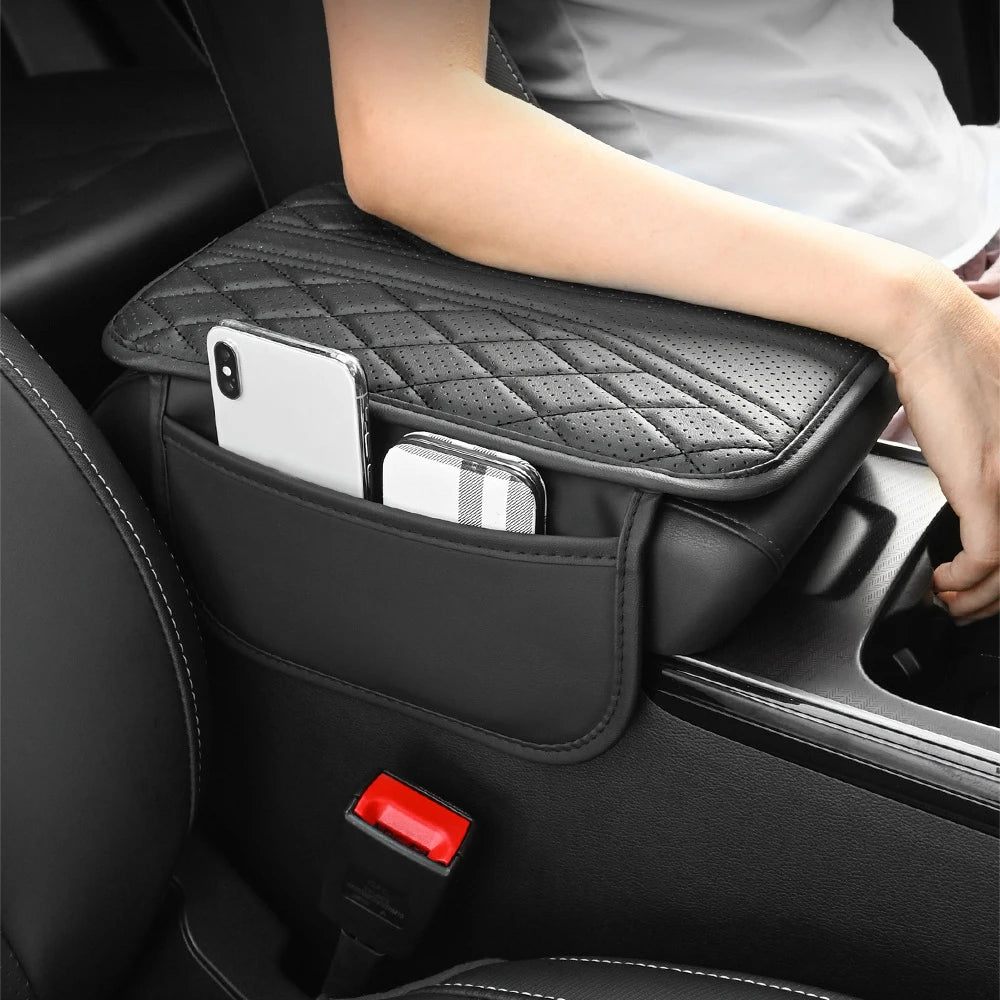 Leather Car Center Console Armrest Storage Pad