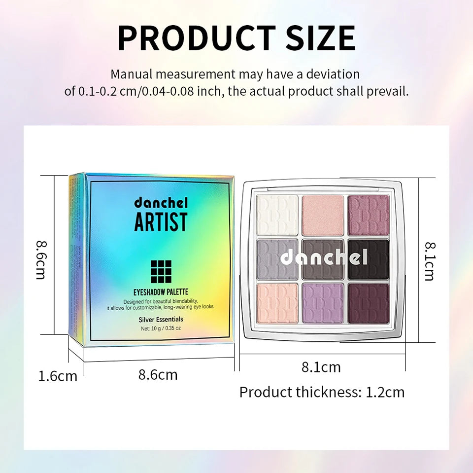 9-Shade Pigmented Eyeshadow Palette for Versatile Makeup Looks