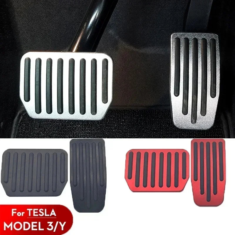 Aluminum Non-Slip Pedal Cover Set for Tesla Model 3 and Model Y - 1