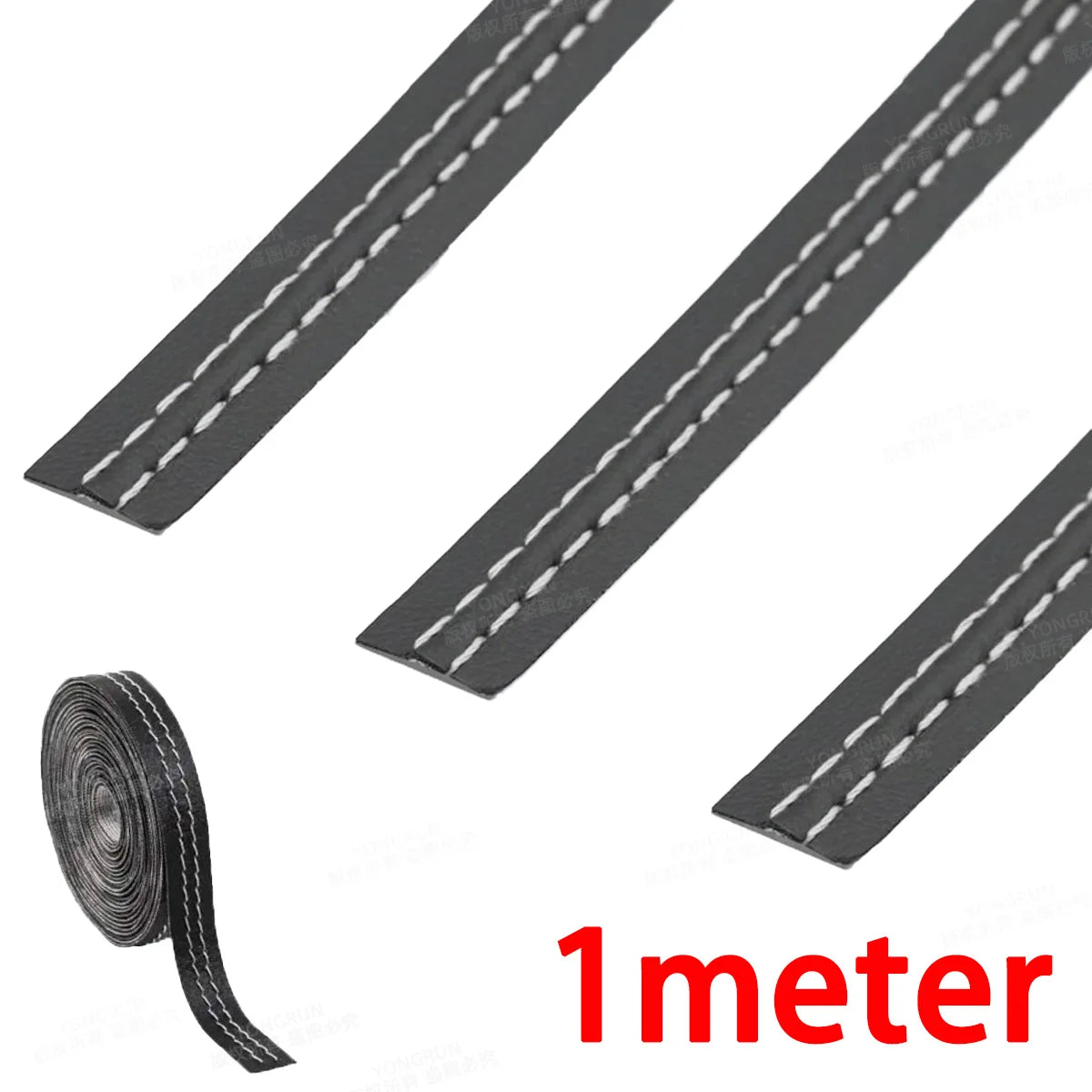 1M Car Interior Decorative Trim Strip PU Leather Dashboard Edge Molding