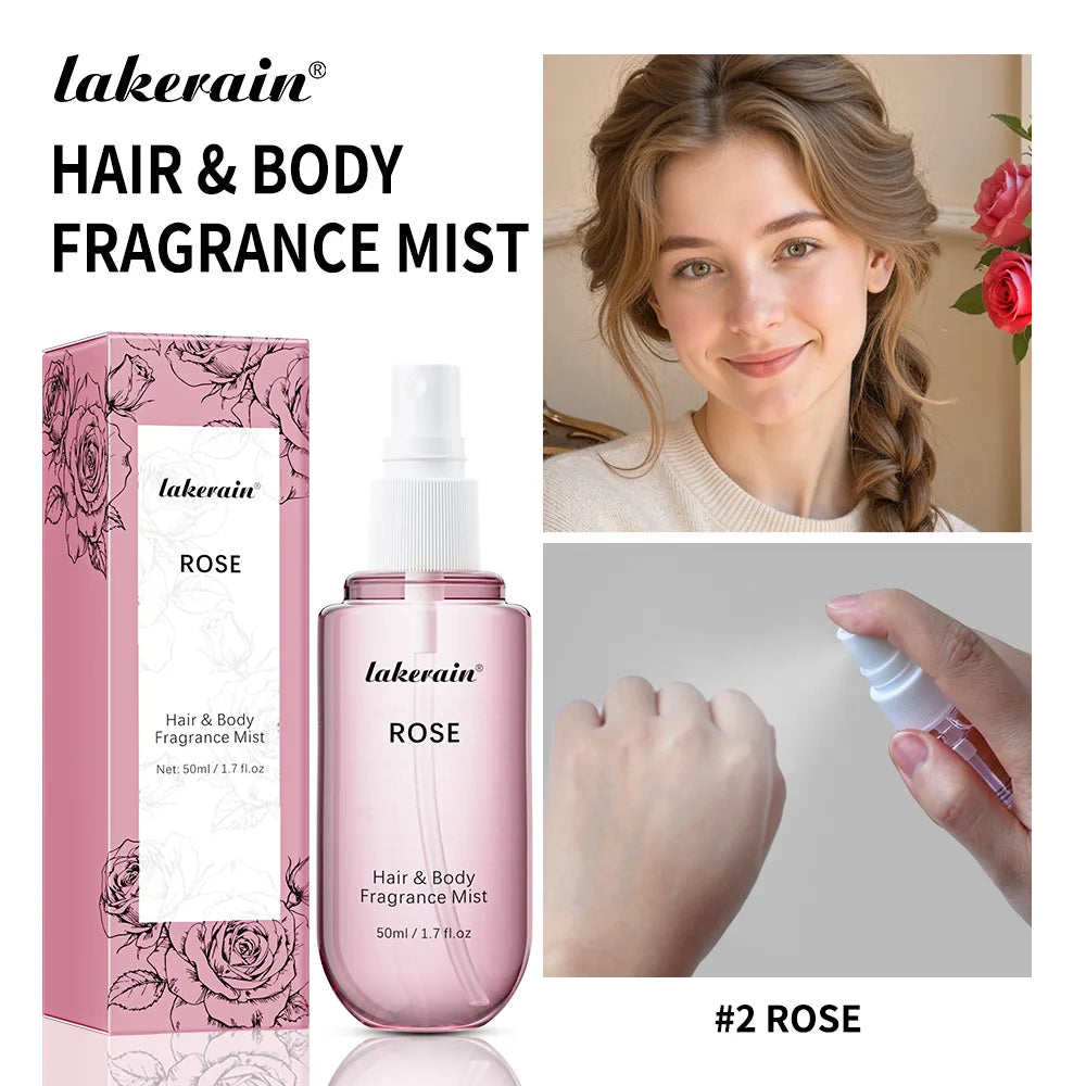 Long-Lasting Vanilla and Rose Hair and Body Fragrance Mist