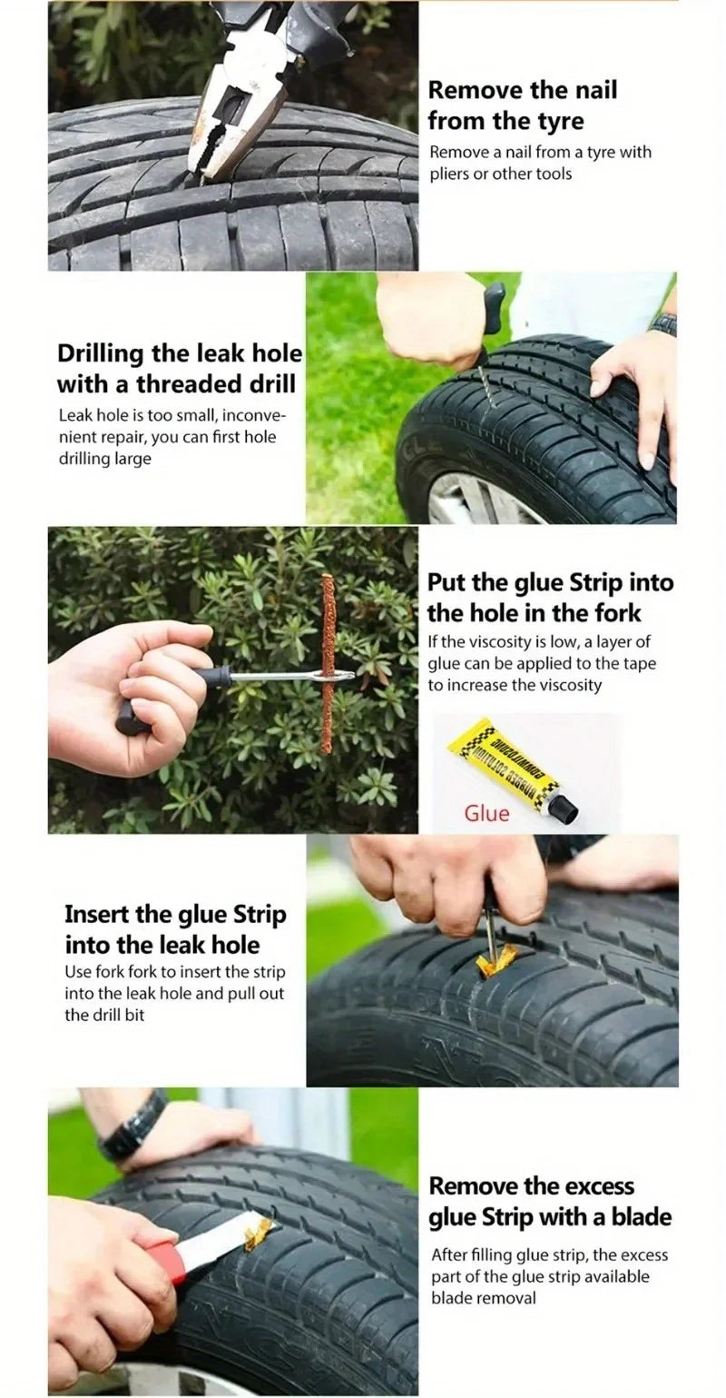 Emergency Universal Tire Repair Tool Kit