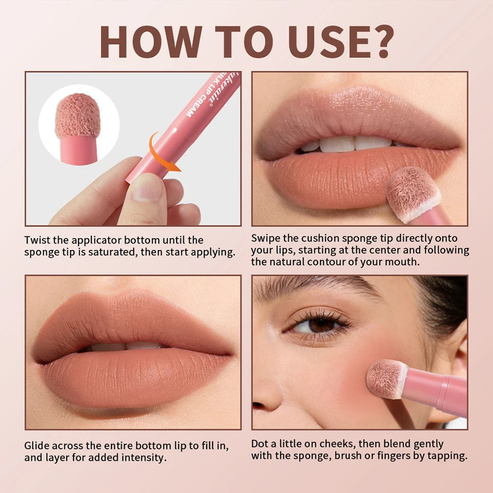 Cushion Silk Matte Lip Cream and Blush