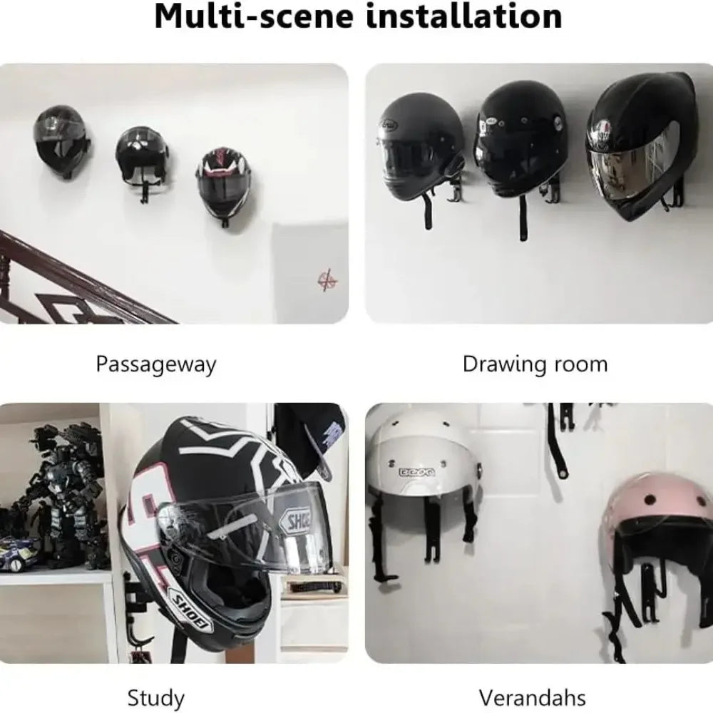 180° Rotating Wall-Mounted Helmet Rack for Motorcycle and Sports Gear - 13