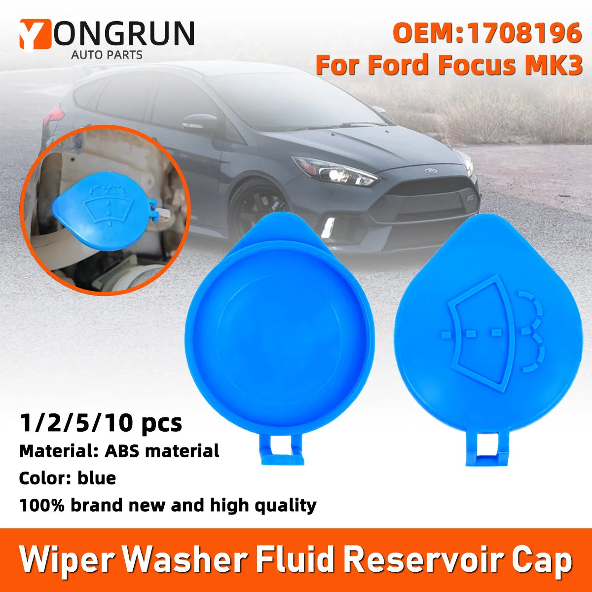 Windshield Wiper Washer Fluid Reservoir Cap for Ford Focus MK3 - 1