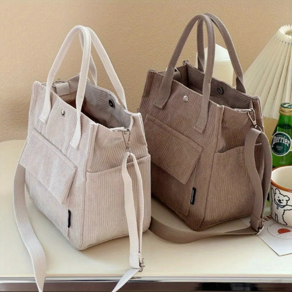 Multifunctional Corduroy Casual Shoulder and Handbag